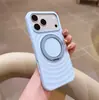 Soporte giratorio de 360 grados adecuado para funda de teléfono 18 Pro Max, funda protectora magnética de silicona líquida ondulada Apple 17