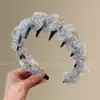Diadema floral retro femenina clip para el pelo de tul con degradado francés dopamina accesorio para el pelo estilo crema diadema ancha versátil