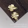 Joyería DIY Hecha a Mano Estéreo Mini Colgante de Trébol de Cuatro Hojas Colgante de Cobre Aretes Pulsera Collar Material A974
