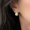 Pendientes de Perla de una Sola Pieza para Mujer con Pasadores de Plata, Diseño de Nicho, Pendientes Elegantes de Alta Gama, Nuevo Estilo de Moda