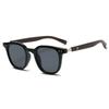 Nuevas Gafas de Sol Poligonales Retro Estilo Coreano Patrón de Madera Patas de Espejo Gafas de Sol para Mujer Moda Distintiva Mismo Estilo que Red Riding Hood