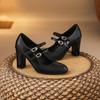 Sapatos Mary Jane Rasos de Uma Tira Estilo Hepburn para Mulheres, Novos Saltos Altos Estilo Fada 2025 Que São Confortáveis e Não Cansam os Pés