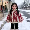 Roupas de Inverno Femininas para Meninas, Conjunto de Roupa de Ano Novo Estiloso e Quente com Tema de Girassol (com Bolsa)
