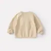 Conjunto de Punto Estilo Coreano para Bebés y Niños Pequeños, Sudadera con Parches de Dibujos Animados y Pantalones Jogger, Conjunto de Dos Piezas Casual y Elegante para Bebés Niños