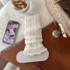 Meias empilhadas cinza transfronteiriças, meias femininas novas com acabamento de renda doce, meias estilo Miu para combinar com sapatos de couro pequenos, polainas JK