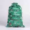 Bolsa de Presente de Linho Bronzantado de Natal Transfronteiriça Bolso com Cordão de Natal de Linho Fino Floco de Neve Alce