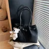 Bolso Cubo de Mano con Textura Simple para Mujer 2025 Otoño de Moda Tejido Versátil Casual Cruzado al Hombro