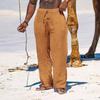 2023 Amazon Comercio Exterior AliExpress Europa y América Verano Pantalones Deportivos Casuales Sueltos Rectos Transpirables de Algodón Lino para Hombre
