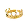 Anel de Amor Cruzado Estilo Tribunal Retrô Aço Inoxidável Pérola Artificial Anel Francês Elegante de Luxo Leve Joia