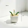 Plantas en maceta de vidrio Zibo, flores de diciembre, ramos de flores artificiales, flores de vidrio para cumpleaños, decoraciones de escritorio, adornos blancos, Día de la Madre transfronterizo