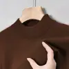 Comércio Exterior Dropshipping Malha Gola Alta Meia-Calça Masculina Primavera e Outono Camisa Base Gola Média Malha Interna Masculina Cor Sólida Top de Outono e Inverno