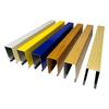 Rejilla de techo cuadrada de aluminio en forma de U, partición, arco, aleación de aluminio, recubrimiento, imitación madera, pulverización de polvo, cuadrado de aluminio