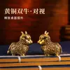 Estatueta de Iaque de Latão Sólido Animal do Zodíaco Antigo Pet de Chá Artesanato de Metal Criativo para Mesa de Casa