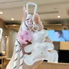 Llavero de oso de cuero transfronterizo colgante para mochila de estudiante regalo pequeño creativo accesorio DIY