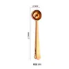 Cuchara Medidora de Acero Inoxidable 430 con Pinza, Pinza Selladora Multifuncional a Prueba de Humedad, Cuchara para Café, Cuchara Medidora para Leche en Polvo Dos en Uno