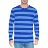 Sudaderas a Rayas de Contraste de Color Clásico 2025 para Hombre Manga Larga Impresión 3D Color Diario Casual Cuello Redondo Camisa