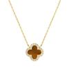 Collar de Plata 925 para Mujer, Gargantilla Versátil de Lujo Ligero con Trébol de Cuatro Hojas y Colgante de Nácar, Cadena, Joyería de Plata Pura al por Mayor para Exportación