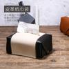 Couro Nappa Estampado Costura de Cores Estilo Simples Bolsa de Lenços de Papel de Mesa para Área de Estar à Prova de Poeira em Estoque