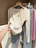 Camiseta de Capa Base De Rong para Mujer, Otoño e Invierno, Top Corto de Espiga de Pescado Elegante y Único, Corte Slim, Camiseta de Manga Larga