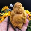 Talla de Boj de Zhong Kui para la Buena Fortuna, Adorno Colgante para Coche, Figura Taoísta, Cazador de Demonios, Artículo Hecho a Mano
