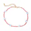Collar creativo personalizado con contraste de colores, joyería transfronteriza europea y americana, hecho a mano, con cuentas de arroz y flores para mujer.