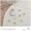 Ins Mini Laço Acessórios DIY Decorações para Unhas Fita para Unhas Pequenos Acessórios Liga de Metal Dourada e Prateada Tridimensional