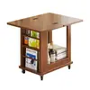 Mesa Lateral de Sofá Móvil con Ruedas para Apartamentos Pequeños, Mesa de Café Plegable Multifuncional de Doble Propósito para Sala de Estar Balcón, Mesa de Comedor Pequeña Giratoria