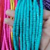 4x disco de agujero apilado de 2 mm cuentas cilíndricas de imitación de turquesa natural material para collar DIY