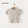 Camiseta Infantil de Manga Curta Roupa de Casa Tops para Meninos e Meninas, Algodão Puro Roupas Finas, Estilo Verão Fino para Bebês Classe A