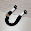 Estilo INS combinação de cores cordão de pelúcia capa de celular com cordão portátil peludo anti-perda curto portátil para pulso chave do carro fecho de bolsa