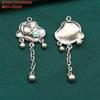 Plata de ley S925 ágata roja del sur clip colgante cierre accesorios retro hacer viejo doble anillo accesorios materiales hechos a mano DIY