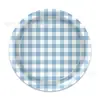 Bp011 Plato de Papel a Cuadros Vajilla para Fiesta Navideña para 8 Personas Plato de Papel Decorativo Desechable a Cuadros de Colores