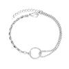 Estilo K Estilo Frío Ins Pulsera Exquisita de Cadena de Bolas con Empalme Moderno para Mujeres Pulsera Geométrica Simple de Círculo Calado
