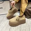 Zapatos Birkenstock Retro de Moda para Viajar con Suela Gruesa para Mujer 2025 Nuevos Mocasines Versátiles que Aumentan la Altura para Mujeres Bajitas