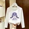 Camiseta de manga larga de algodón puro para niña, nuevo modelo otoño 2026, camiseta básica para llevar sola o debajo, top casual para primavera y otoño para niños