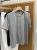 Verano Nuevo Estilo ~ Blanco Azul Marino Profundo Ajuste Hombro Derecho Versión Slim Algodón Fino Color Puro Cuello Redondo Manga Corta Camiseta Top