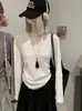 KEKEZOON 2026 Outono/Inverno Novo Estilo Coreano Básico Gola Redonda Cor Sólida Lado Duplo Lã Manga Longa Camiseta Básica 8798