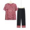 Set de Cárdigan Casual de Verano de Estilo Chino para Mamá, Ropa de Descanso Holgada y a la Moda que se Puede Usar en el Exterior, Top y Pantalones