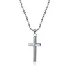 Moda Transfronteiriça Tendência Masculina Cool Hip-Hop Personalidade Versátil Aço Inoxidável Pingente Cruz Colar Textura Simples Joia