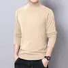 Camiseta térmica de manga longa com gola alta, dupla face, para homens, roupa masculina da moda para estudantes universitários, peça íntima de outono