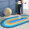 Esterilla Deportiva de Terciopelo de Cristal con Gradiente Arcoíris Transfronteriza, Esterilla Amortiguadora y Aislante Acústico para Saltar la Cuerda, Esterilla Antideslizante para Suelo de Gimnasio en Casa en Interiores