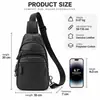 Bolsa de peito de couro bovino de primeira camada masculina para esportes e lazer, bolsa de peito transversal, couro