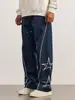 Pantalones Casuales Bordados Nuevos para Hombre Marca de Tendencia High Street Europea y Americana Pantalones de Pierna Casuales Retro Cabello Transfronterizo para Hombre