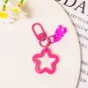 Chaveiro Pingente Ursinho Transparente Colorido Pentagrama Acessórios Artesanais DIY Enfeite Pendurado Fofo para Bolsa Material Acessórios