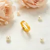 Anel Banhado a Ouro Vietnamita para Mulheres, Design Brilhante de Cristal de Gelo Sólido, Anel Ajustável, Cor Duradoura, Joia Estilosa