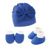 Gorro neonatal para feto, gorro, guantes antiarañazos, calcetines para pies, gorro de bebé, juego de tres piezas