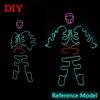 Ropa fluorescente de luz fría EL de alta calidad transfronteriza. Compañía de espectáculos de danza electroóptica de danza láser Niu Mowang. Presentación de la reunión anual.