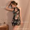 Straw girl nova lingerie sexy sexy de alta qualidade sem mangas vintage estampado cheongsam boate elástica justa