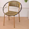 Silla de Ratán Silla de Ratán Tejido Silla de Ocio Exterior para Balcón Silla con Respaldo de Ratán Tejido para el Hogar Taburete Bajo Simple Silla Impermeable para Patio