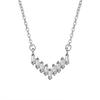 Colar V de prata esterlina S925 para mulheres, folheado a ouro 18k, temperamento vento frio, corrente para clavícula ins, presente de Dia dos Namorados, atacado